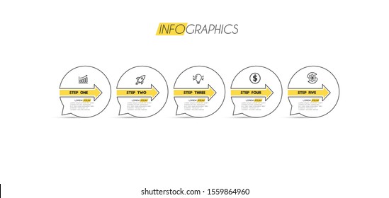 vector illustration Infographic design template with icons and 5 options or steps. Can be used for process, presentations, layout, banner,info graph.