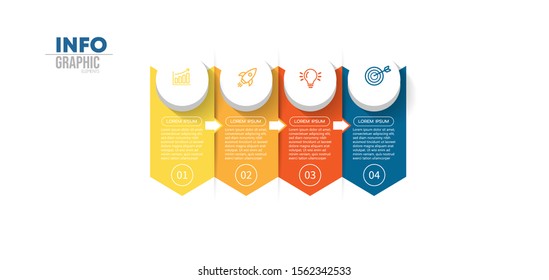 vector illustration Infographic design template with icons and 4 options or steps. Can be used for process, presentations, layout, banner,info graph.