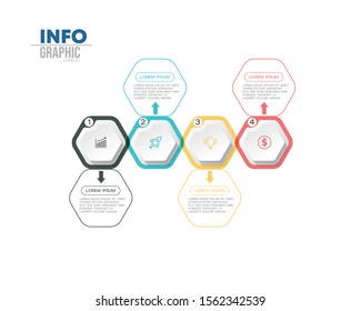 vector illustration Infographic design template with icons and 4 options or steps. Can be used for process, presentations, layout, banner,info graph.