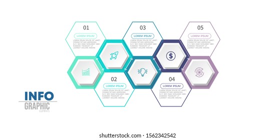 vector illustration Infographic design template with icons and 5 options or steps. Can be used for process, presentations, layout, banner,info graph.