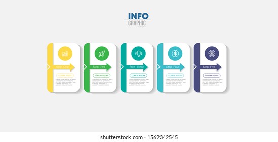 vector illustration Infographic design template with icons and 5 options or steps. Can be used for process, presentations, layout, banner,info graph.