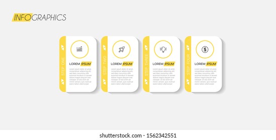 vector illustration Infographic design template with icons and 4 options or steps. Can be used for process, presentations, layout, banner,info graph.
