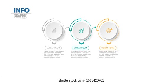 vector illustration Infographic design template with icons and 3 options or steps. Can be used for process, presentations, layout, banner,info graph.