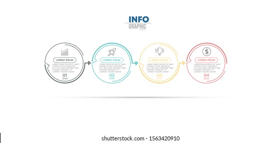 vector illustration Infographic design template with icons and 4 options or steps. Can be used for process, presentations, layout, banner,info graph.