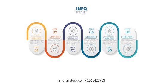 vector illustration Infographic design template with icons and 6 options or steps. Can be used for process, presentations, layout, banner,info graph.