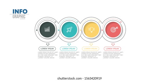 vector illustration Infographic design template with icons and 4 options or steps. Can be used for process, presentations, layout, banner,info graph.