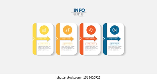 vector illustration Infographic design template with icons and 4 options or steps. Can be used for process, presentations, layout, banner,info graph.