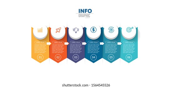 vector illustration Infographic design template with icons and 6 options or steps. Can be used for process, presentations, layout, banner,info graph.