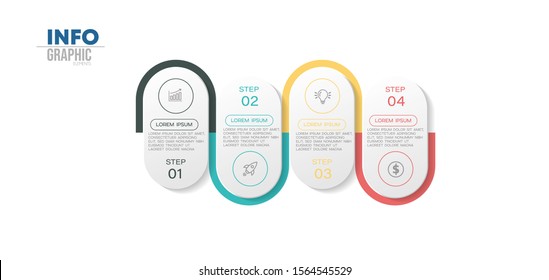 vector illustration Infographic design template with icons and 4 options or steps. Can be used for process, presentations, layout, banner,info graph.
