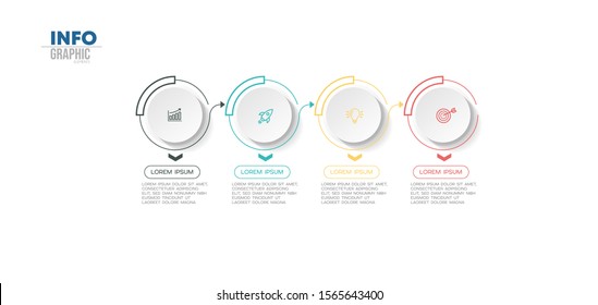 vector illustration Infographic design template with icons and 4 options or steps. Can be used for process, presentations, layout, banner,info graph.