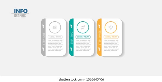 vector illustration Infographic design template with icons and 3 options or steps. Can be used for process, presentations, layout, banner,info graph.