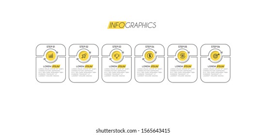 vector illustration Infographic design template with icons and 6 options or steps. Can be used for process, presentations, layout, banner,info graph.