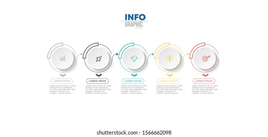 vector illustration Infographic design template with icons and 5 options or steps. Can be used for process, presentations, layout, banner,info graph.