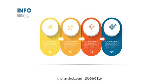vector illustration Infographic design template with icons and 4 options or steps. Can be used for process, presentations, layout, banner,info graph.