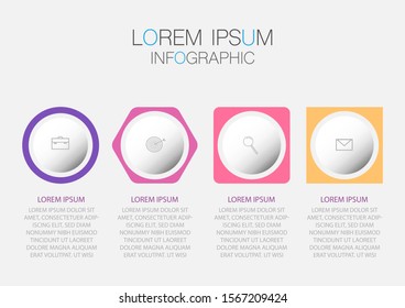 vector illustration Infographic design template with icons and 4 options or steps.