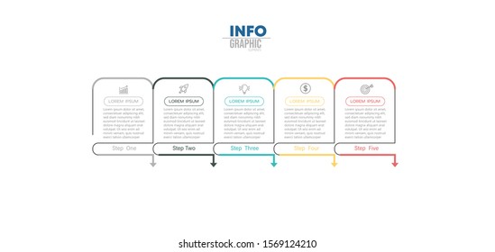 vector illustration Infographic design template with icons and 5 options or steps. Can be used for process, presentations, layout, banner,info graph.