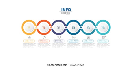 vector illustration Infographic design template with icons and 6 options or steps. Can be used for process, presentations, layout, banner,info graph.