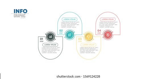 vector illustration Infographic design template with icons and 4 options or steps. Can be used for process, presentations, layout, banner,info graph.