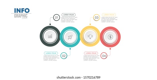 vector illustration Infographic design template with icons and 4 options or steps. Can be used for process, presentations, layout, banner,info graph.