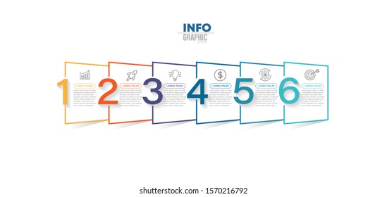 vector illustration Infographic design template with icons and 6 options or steps. Can be used for process, presentations, layout, banner,info graph.
