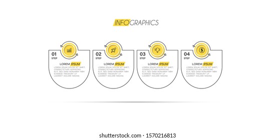 vector illustration Infographic design template with icons and 4 options or steps. Can be used for process, presentations, layout, banner,info graph.
