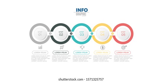 vector illustration Infographic design template with icons and 5 options or steps. Can be used for process, presentations, layout, banner,info graph.