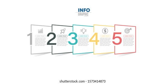 vector illustration Infographic design template with icons and 5 options or steps. Can be used for process, presentations, layout, banner,info graph.