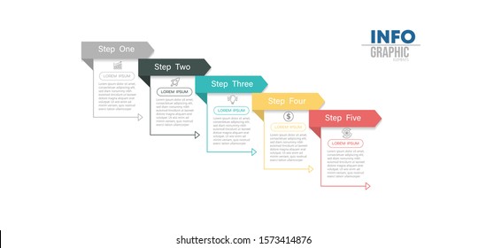 vector illustration Infographic design template with icons and 5 options or steps. Can be used for process, presentations, layout, banner,info graph.