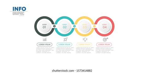 vector illustration Infographic design template with icons and 4 options or steps. Can be used for process, presentations, layout, banner,info graph.