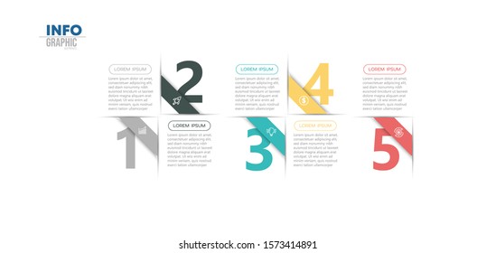 vector illustration Infographic design template with icons and 5 options or steps. Can be used for process, presentations, layout, banner,info graph.