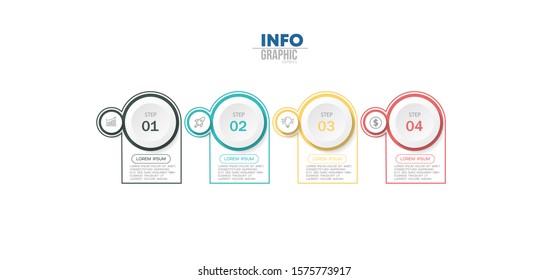 vector illustration Infographic design template with icons and 4 options or steps. Can be used for process, presentations, layout, banner,info graph.