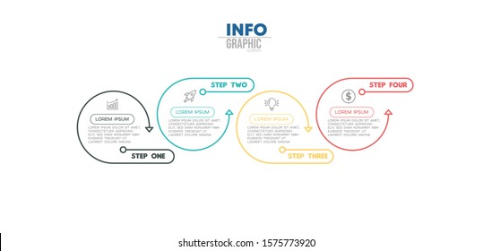 vector illustration Infographic design template with icons and 4 options or steps. Can be used for process, presentations, layout, banner,info graph.