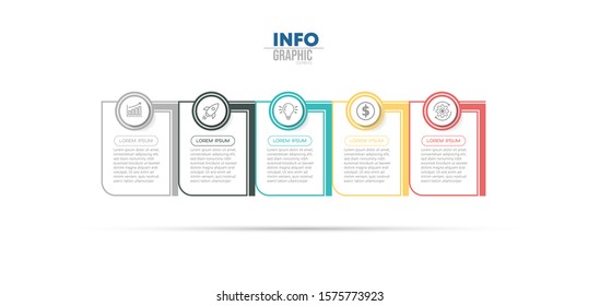 vector illustration Infographic design template with icons and 5 options or steps. Can be used for process, presentations, layout, banner,info graph.