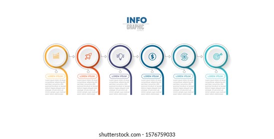 vector illustration Infographic design template with icons and 6 options or steps. Can be used for process, presentations, layout, banner,info graph.