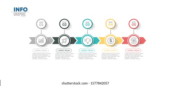 vector illustration Infographic design template with icons and 5 options or steps. Can be used for process, presentations, layout, banner,info graph.