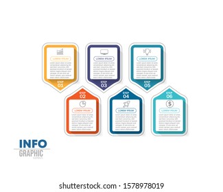 vector illustration Infographic design template with icons and 6 options or steps. Can be used for process, presentations, layout, banner,info graph.