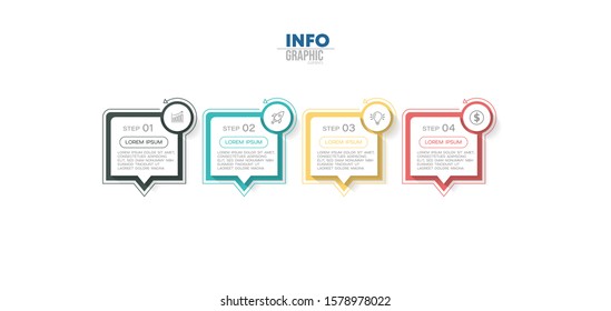 vector illustration Infographic design template with icons and 4 options or steps. Can be used for process, presentations, layout, banner,info graph.