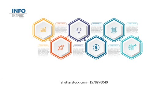 vector illustration Infographic design template with icons and 6 options or steps. Can be used for process, presentations, layout, banner,info graph.