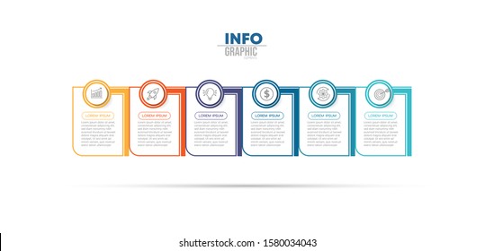 vector illustration Infographic design template with icons and 6 options or steps. Can be used for process, presentations, layout, banner,info graph.