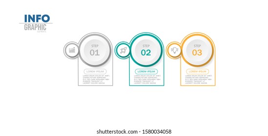 vector illustration Infographic design template with icons and 3 options or steps. Can be used for process, presentations, layout, banner,info graph.