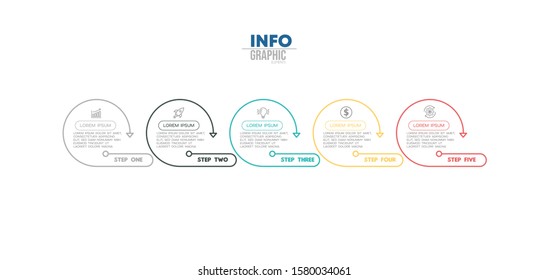 vector illustration Infographic design template with icons and 5 options or steps. Can be used for process, presentations, layout, banner,info graph.
