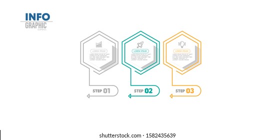 vector illustration Infographic design template with icons and 3 options or steps. Can be used for process, presentations, layout, banner,info graph.