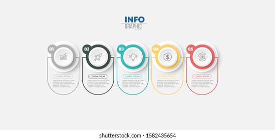 vector illustration Infographic design template with icons and 5 options or steps. Can be used for process, presentations, layout, banner,info graph.