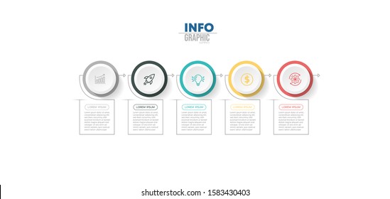 vector illustration Infographic design template with icons and 5 options or steps. Can be used for process, presentations, layout, banner,info graph.