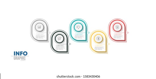vector illustration Infographic design template with icons and 5 options or steps. Can be used for process, presentations, layout, banner,info graph.