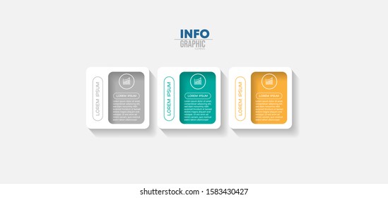 vector illustration Infographic design template with icons and 3 options or steps. Can be used for process, presentations, layout, banner,info graph.