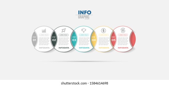 vector illustration Infographic design template with icons and 5 options or steps. Can be used for process, presentations, layout, banner,info graph.