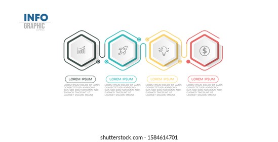 vector illustration Infographic design template with icons and 4 options or steps. Can be used for process, presentations, layout, banner,info graph.