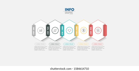 vector illustration Infographic design template with icons and 5 options or steps. Can be used for process, presentations, layout, banner,info graph.