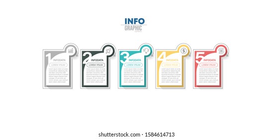 vector illustration Infographic design template with icons and 5 options or steps. Can be used for process, presentations, layout, banner,info graph.